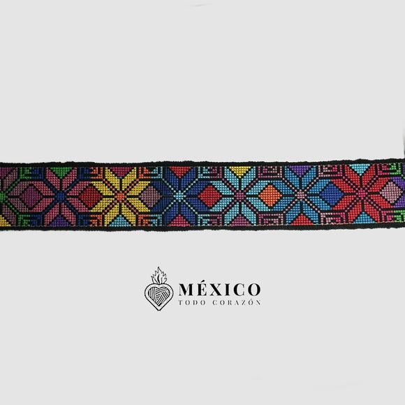 Mexican Folkloric belt day of the dead 5 de Mayo colorfull mexico todo corazon - Picture 3 of 4